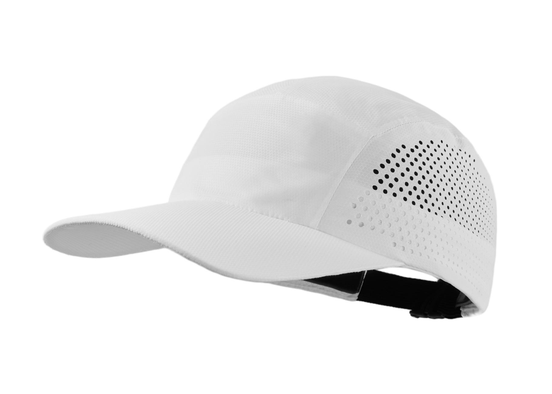 custom water repellent seamless perforated running cap white