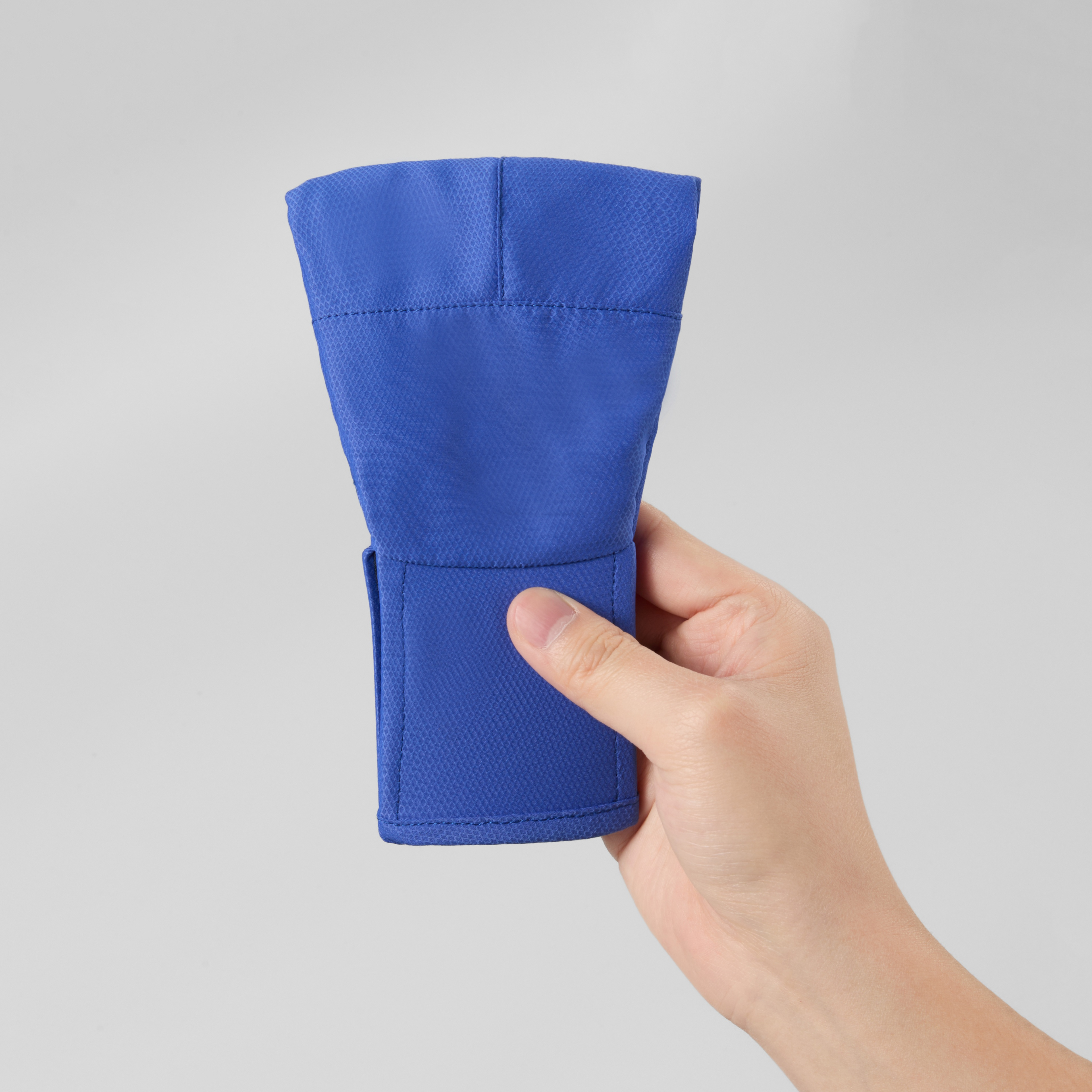 custom perforated foldable lightweight running cap folded compare with hand